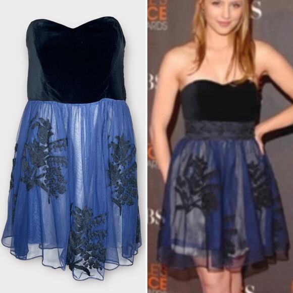 ANTHROPOLOGIE Belle of the Ball Floreat Velvet & Tulle party dress Size 6 - Picture 1 of 5